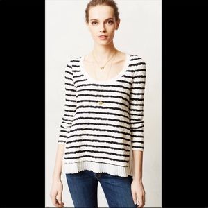 Anthropologie - Postmark Striped textured sweater